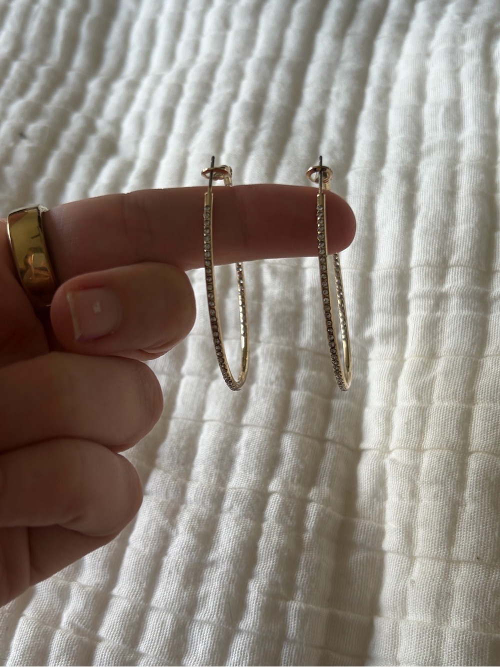 Gold Pavé Hoop Earrings - Elegant Women’s Jewelry